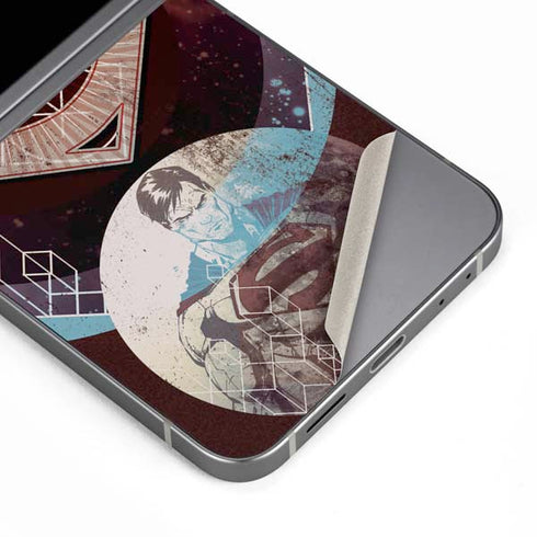 DC Comics Superman Purple Abstract Collage Galaxy Z Flip6 Skin